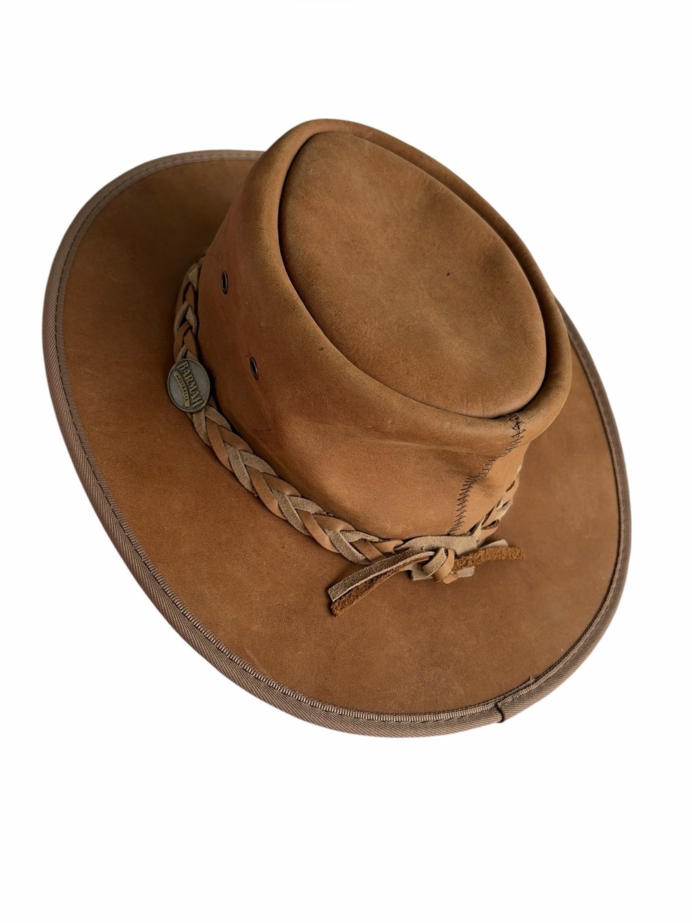 Barmah Australian Rugged Leather Bush Hat Squashy Bronco
